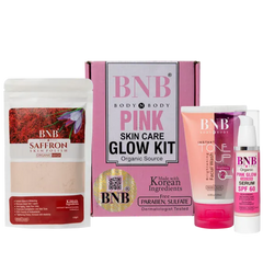 BNB Pink Glow Kit ( Toneup Facewash - 120ml + Saffron Mask - 120gm + Pink Glow Sunscreen Spf 60 - 50gm)