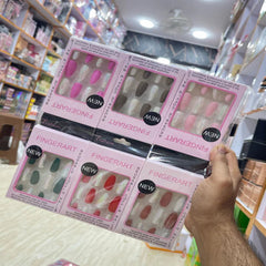 12 pcs Nails Finger Art oval nails Square Shape Artificial Nails With Nail Sticks