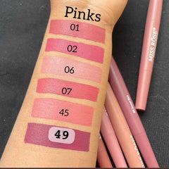 Miss Rose High Pigment 2 In 1 Lip Liner Lipstick - Pink Shades