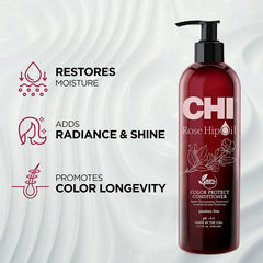 CHI Rosehip Oil Protecting Conditioner, Sulfate & Paraben Free, For Color-Treated Hair - 340ml