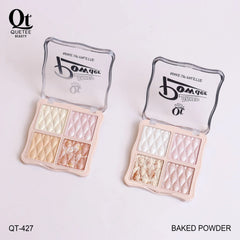 Quetee Beauty Baked Powder 4 Light Colors Highlighter Palette