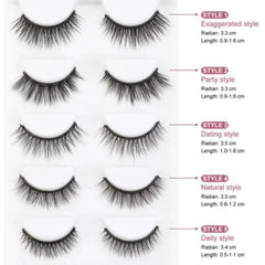 5 Pairs Magnetic Eyelash With Magnetic Liquid Eyeliner & Tweezer