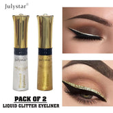 July Star Pack Of 2 Diamond Liquid Glitter Eyeliner Gold & Silver