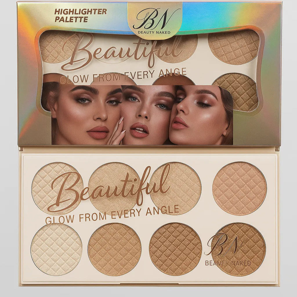BN Beauty Nakeed 8-in-1 Highlighter Palette – Glow Beyond Limits