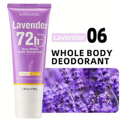 KORMESIC Lavender Scented Whole Body Deodorant Cream 72H Odor Control - 80gm