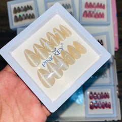 Pink key Stylish Cute Bow Salon Look Artifical Nails With Free Stickers (12 Pcs)