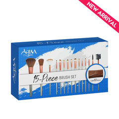 Aqua color line 15 pieces Brush Set.