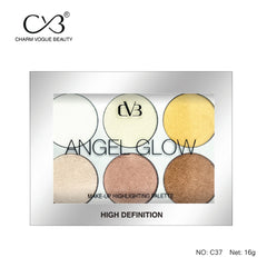 CVB 6 Shades High Definition Angel Glow Makeup Highlighter Palette C37