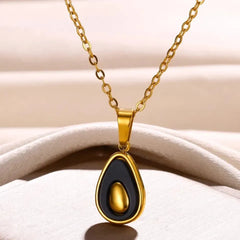 Avocado Pendant Gold Toned Necklace