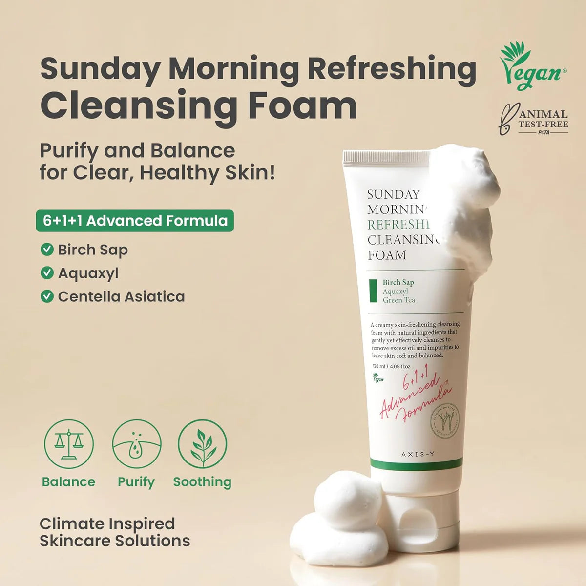 Axis-y Sunday Morning Refreshing Cleansing Foam - 120ml