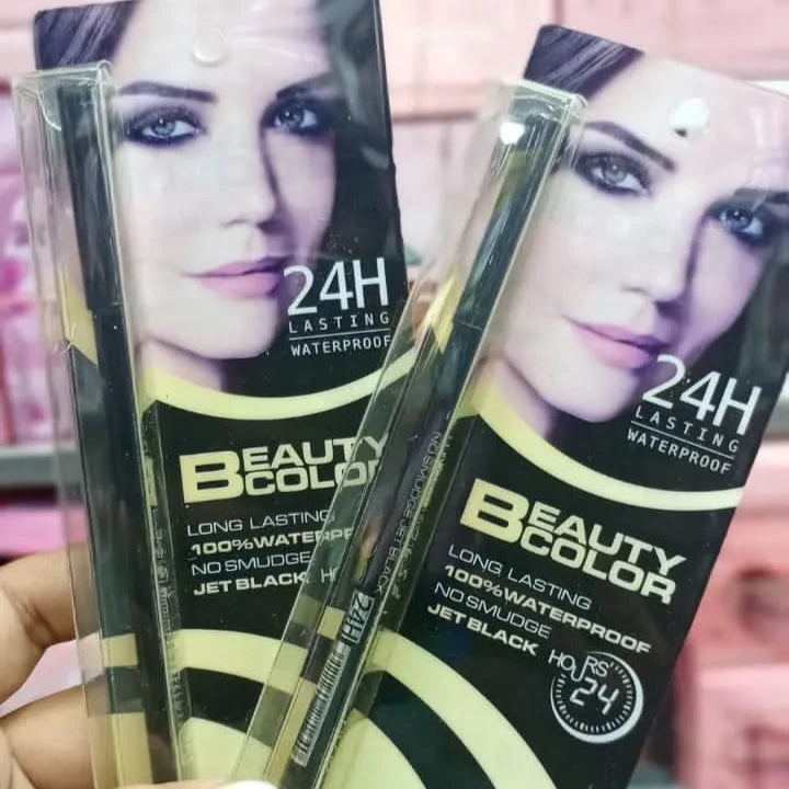 BEAUTY COLOR Long Lasting 100% waterproof No Smudge Jet Black