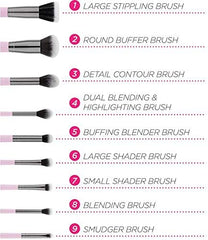 BH Cosmetics Bella - 9 Piece Makeup Brushes Set