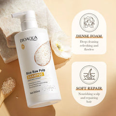 Bioaqua Rice Raw Pulp Removal Dandruff Shampoo - 500ml