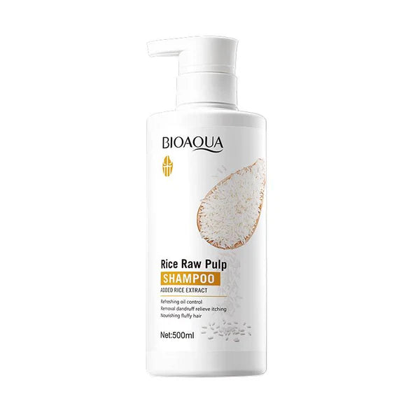 Bioaqua Rice Raw Pulp Removal Dandruff Shampoo - 500ml