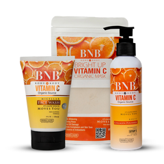 BNB Bright up Vitamin C KIT ( Face wash 120ml + Polisher 200ml + Mask 120gm)