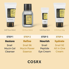 COSRX - All About Snail Trial Kit - 4 Pcs Set - Made in Korea