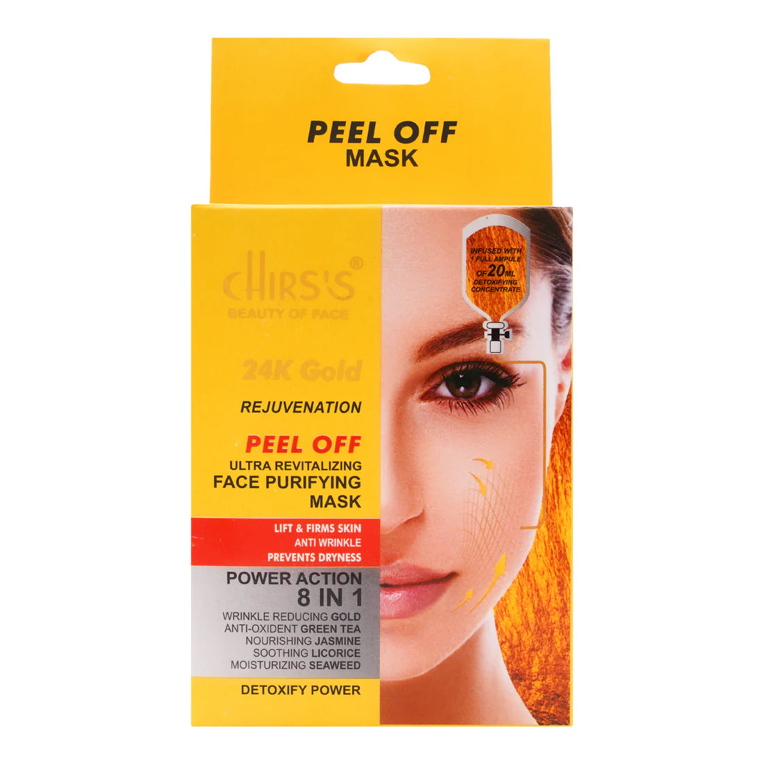 Chirs's 24k Gold Rejuvenation Peel Off  Mask 8 in 1 Face Purifying