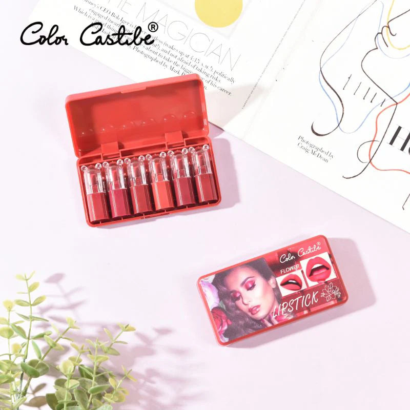 Color Castle Flower Matte Lipstick - 6Pcs Set