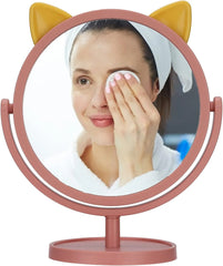 Cute Cat Ear Vanity Mirror with Stand