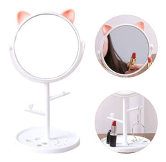 Cat Ear Makeup Mirror with Stand