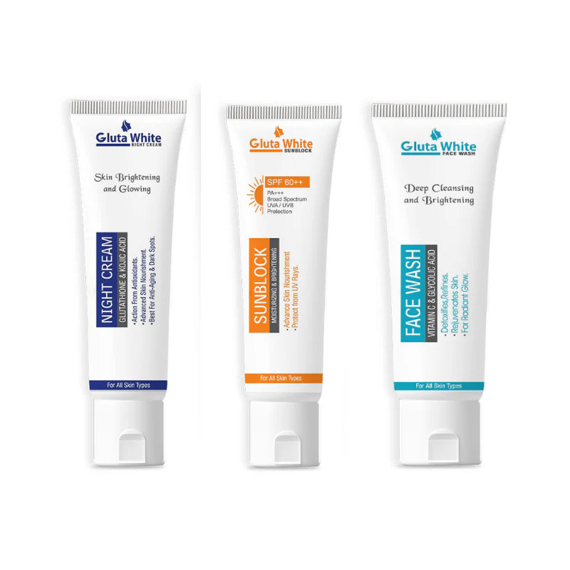 Gluta White Face Whitening Kit Trio Pack