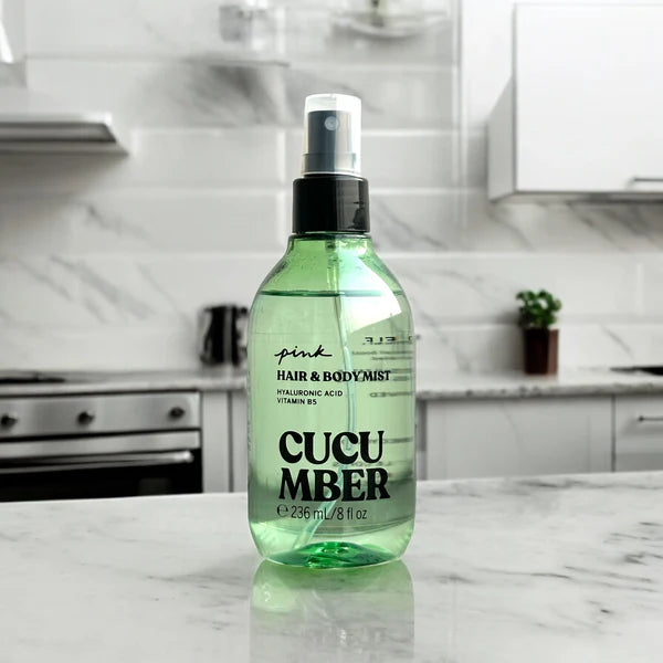 🥒 Pink Cucumber Hair & Body Mist – 236ml