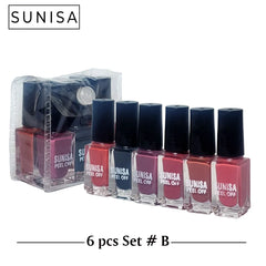 New Sunisa 6pcs Set Matte Nail Polish / Peel Off