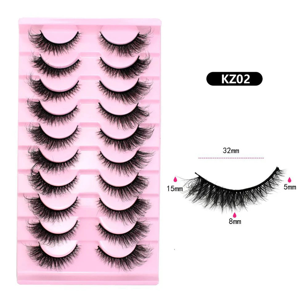 10 Pairs Mink Eyelashes KZ02