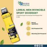 L'Oréal Men Expert Invincible Sport 96H Anti-Perspirant Deodorant Spray