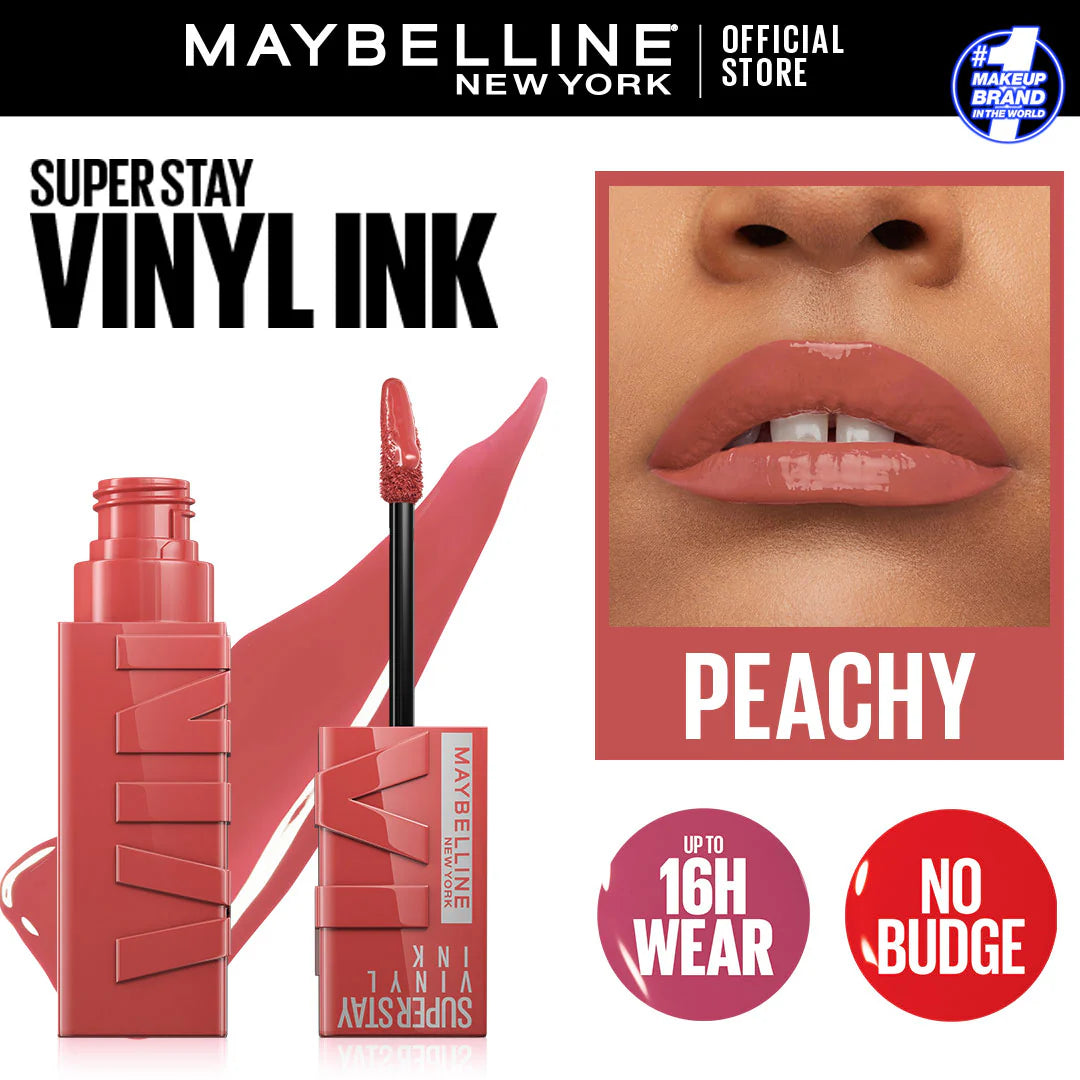 Original Maybelline Superstay Vinyl Ink Liquid Lipstick - Peachy 61