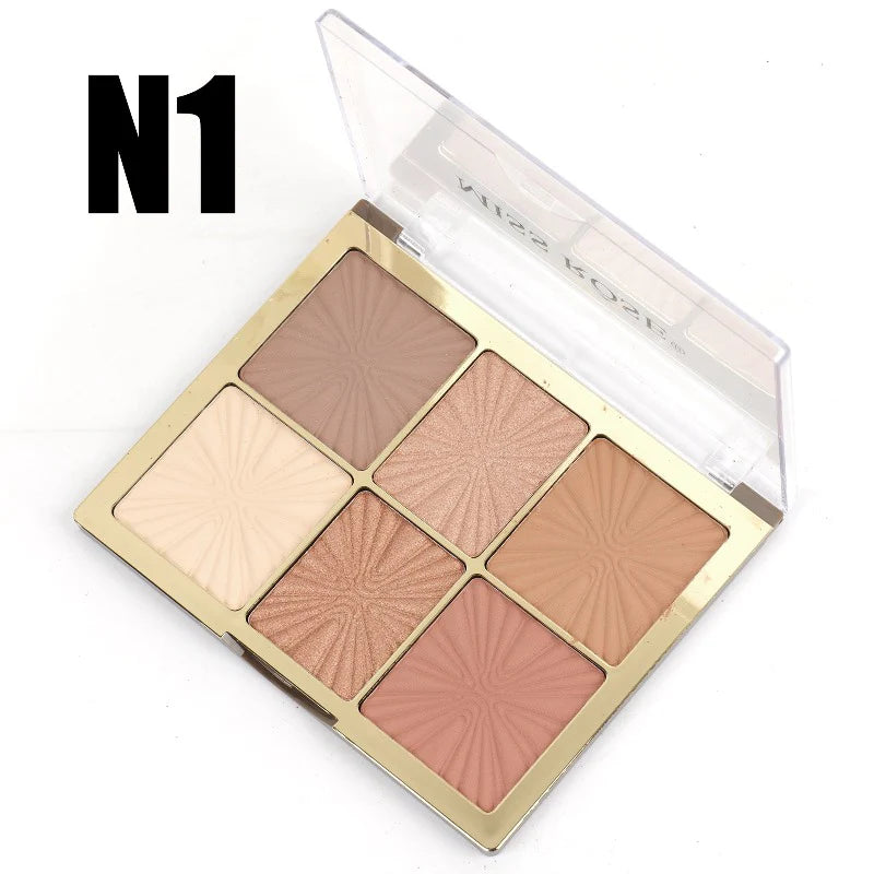 Miss Rose European Style Arch Face Palette - 6 color Miss Rose European Style Arch Face Palette - 6 color