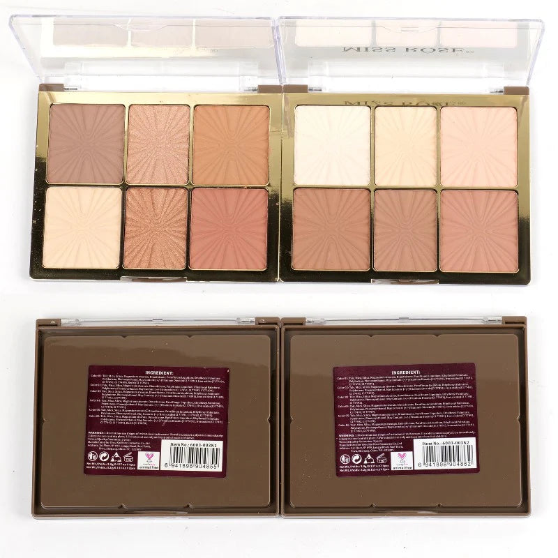 Miss Rose European Style Arch Face Palette - 6 color Miss Rose European Style Arch Face Palette - 6 color