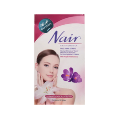 Nair Face Wax Strips With Purple Petal Extracts 20Pcs
