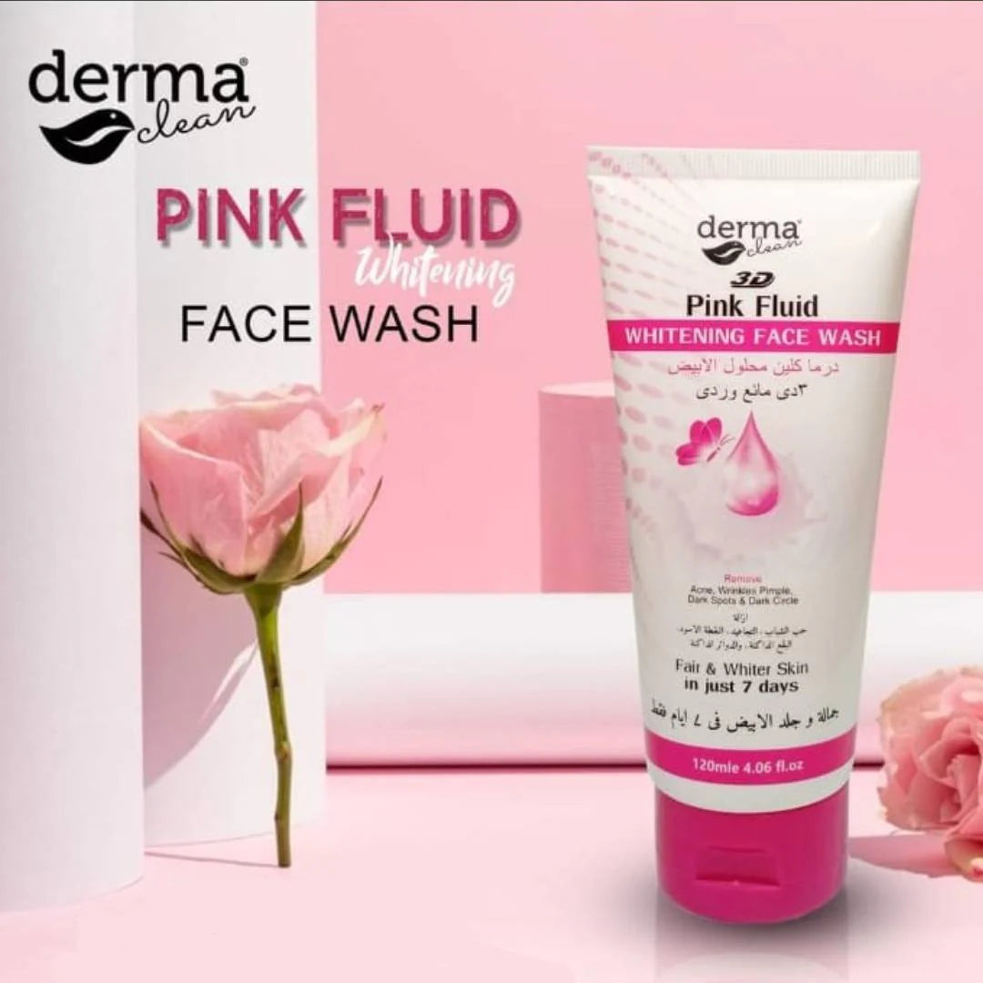 Derma Clean Whitening Face Wash 3D Pink Fluid - 120ml