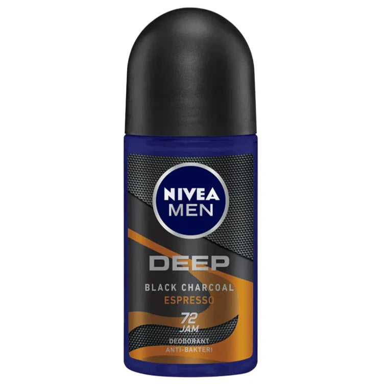 Nivea Men Deep Black Charcoal Espresso Deodorant Roll on -  50ml