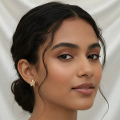 QX Quan Xing Jewelry Butterfly-Shaped Gold-Colored Hoop Earrings