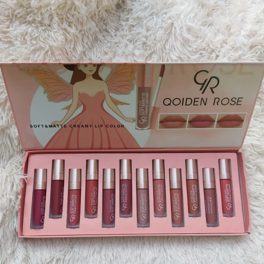 Qoiden Rose QR Soft And Matte Lipgloss - 12 Pcs