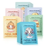 SADOER Pack of 06 Princess Hyaluronic Acid Collagen Face Mask