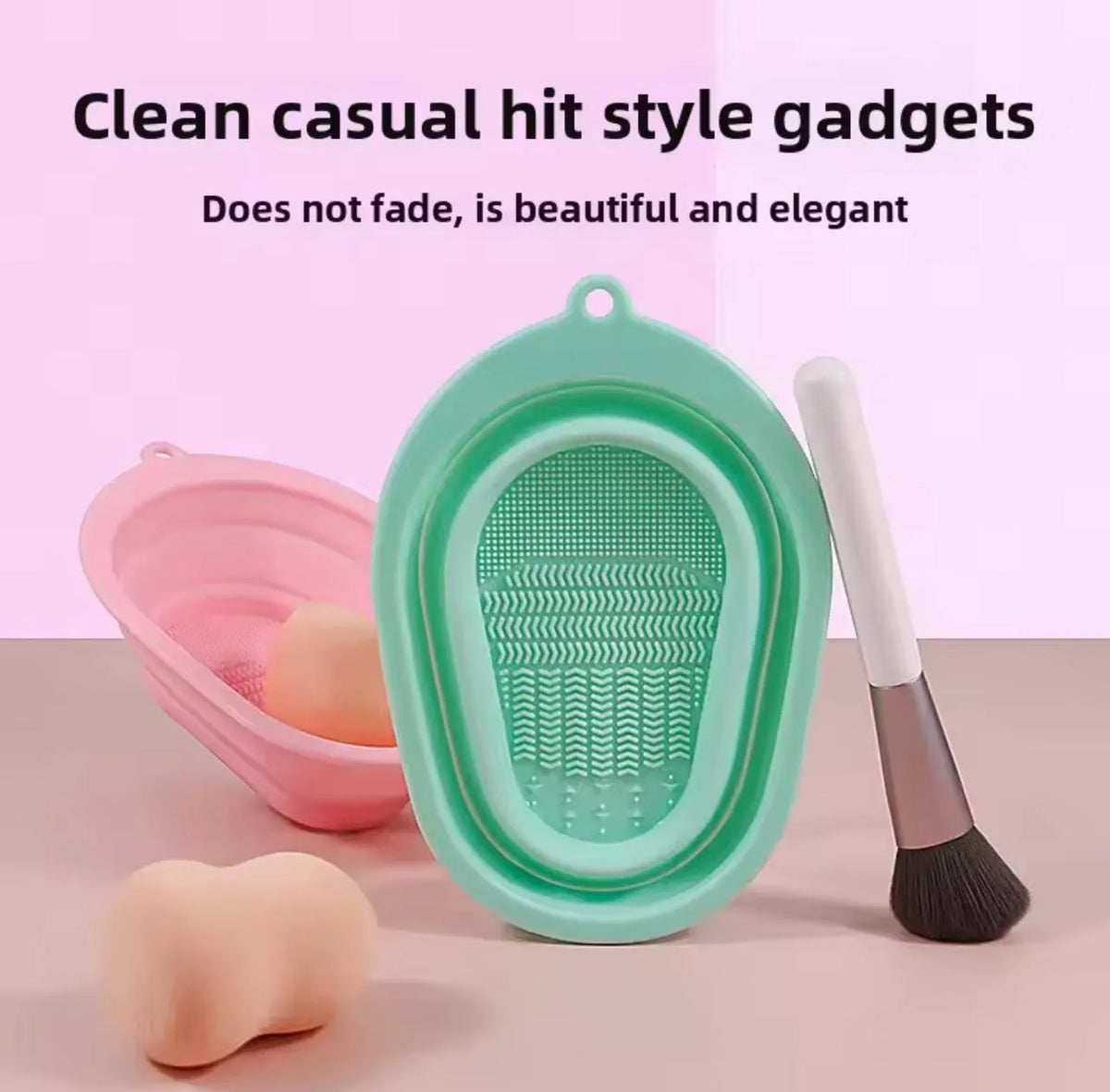 Silicone Foldable Makeup Brush Cleaning Pad Bowl