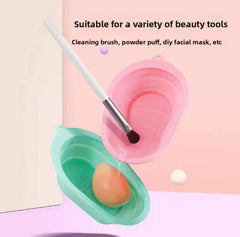 Silicone Foldable Makeup Brush Cleaning Pad Bowl