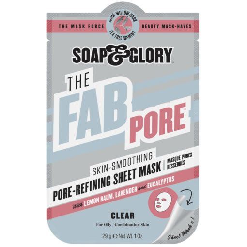 Soap & Glory The Fab Pore Pore-Refining Sheet Face Mask For Oily Skin 29g Soap & Glory The Fab Pore Pore-Refining Sheet Face Mask For Oily Skin 29g