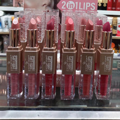 Victory story 2 in 1 Lipstick + Matte Lipgloss (6 Pcs)