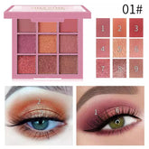 MISS ROSE Matte Pearlescent Powder Eyeshadow Palette - 9 Colors