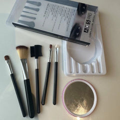 Huda Beauty Brush Set with Mirror - 5 Pcs