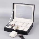10 Slots Leather Box Watch Holder – Elegant Storage for Your Watch Collection