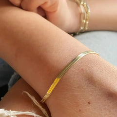 Trendy Flat Snake Chain Bracelets – Stainless Steel (Each)