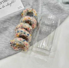 New Colored Dot Plush Hair Loop β Thick High Elastic Soft Velvet Headband (Each Box)