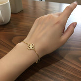 Four-Leaf Clover Gold Bracelet