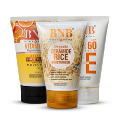 BNB Winter Glow Trio (Vitamin C Facewash 120ml + Vitamin E SPF 120ml+ Rice Extract Moisturizer 120ml)