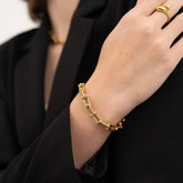 Yellow Gold Hard Wear Medium Link Stainless Bracelet